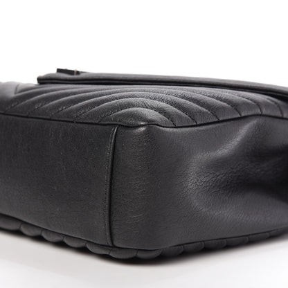 Saint Laurent Sheepskin Matelasse Chevron Monogram Large College Satchel Black 7 of 9