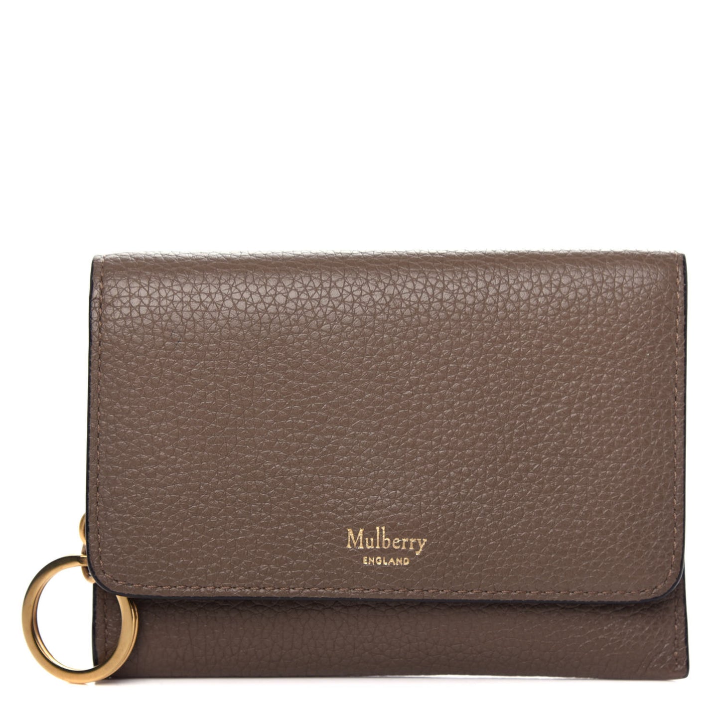 Small Classic Grain Continental Key Coin Pouch Clay