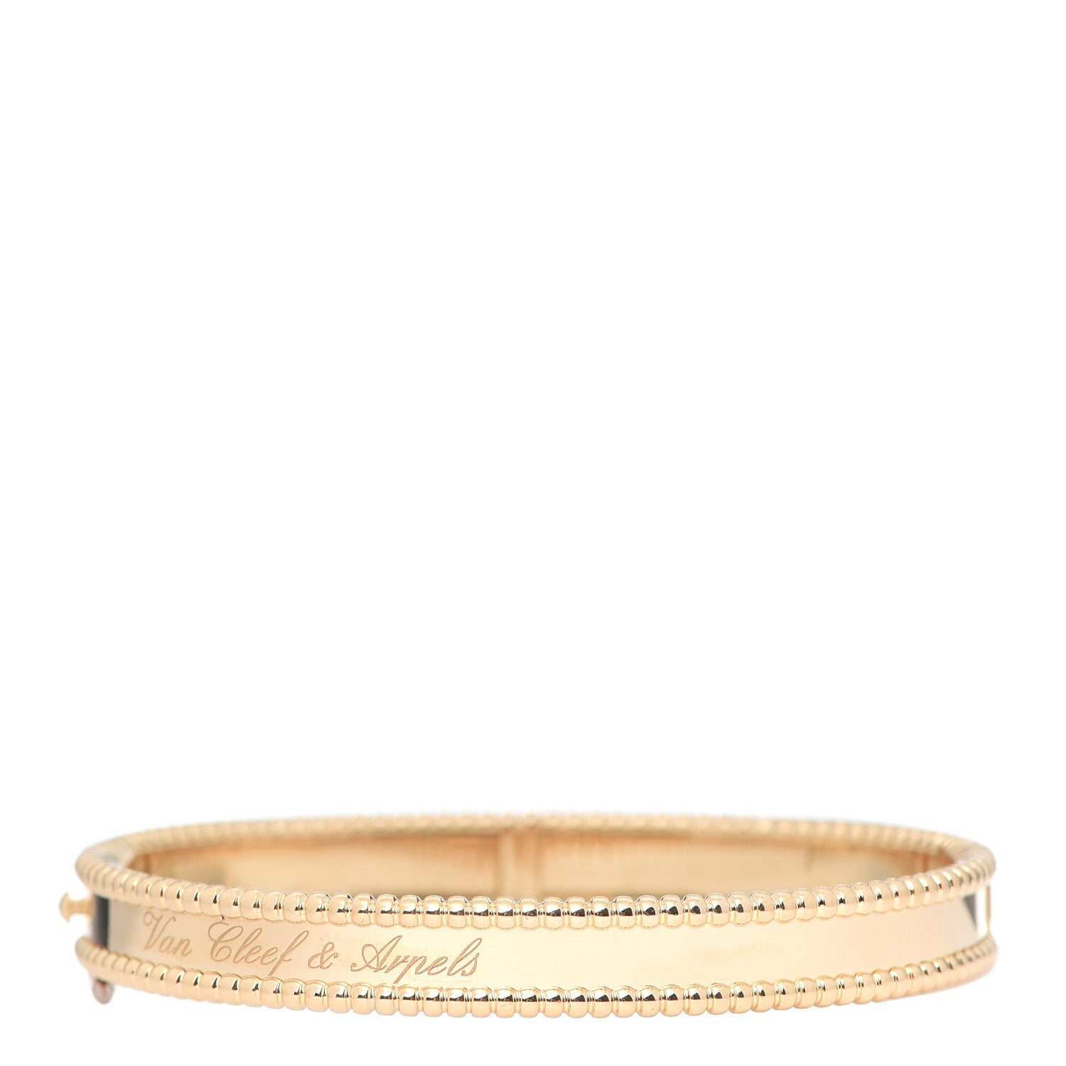 Van Cleef & Arpels 18K Yellow Gold Perlee Signature Bangle Bracelet M 3 of 6