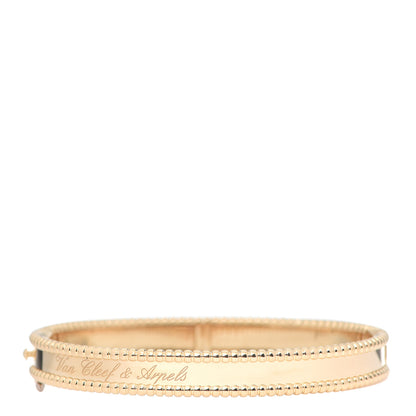 Van Cleef & Arpels 18K Yellow Gold Perlee Signature Bangle Bracelet M 3 of 6