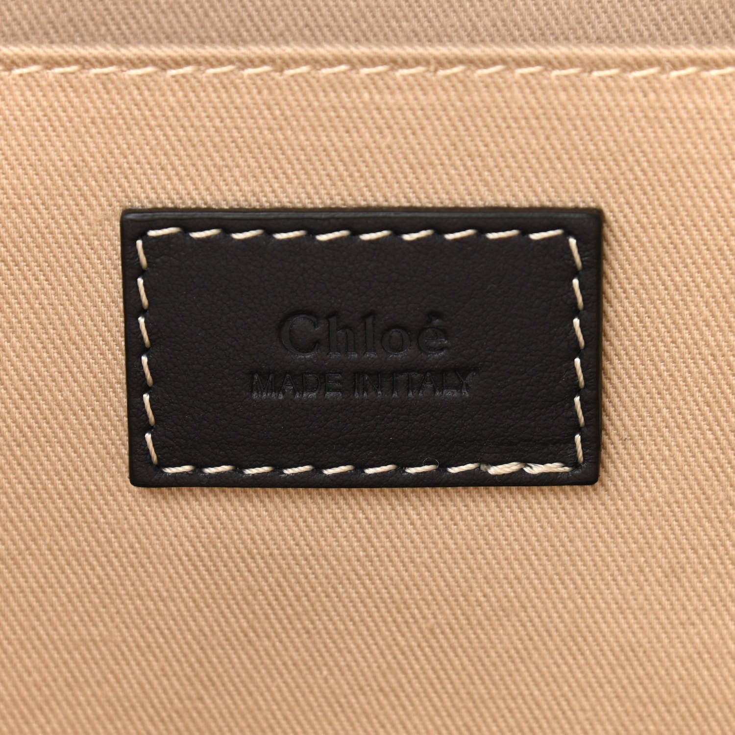 Chloe Cotton Calfskin Large Woody Ribbon Tote White Blue 6 of 11