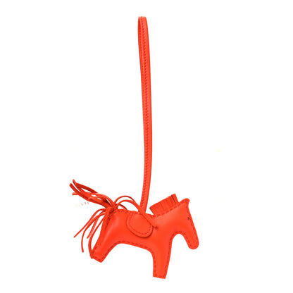 Hermes Milo Lambskin Grigri Rodeo Horse Bag Charm PM Orange Poppy 3 of 3