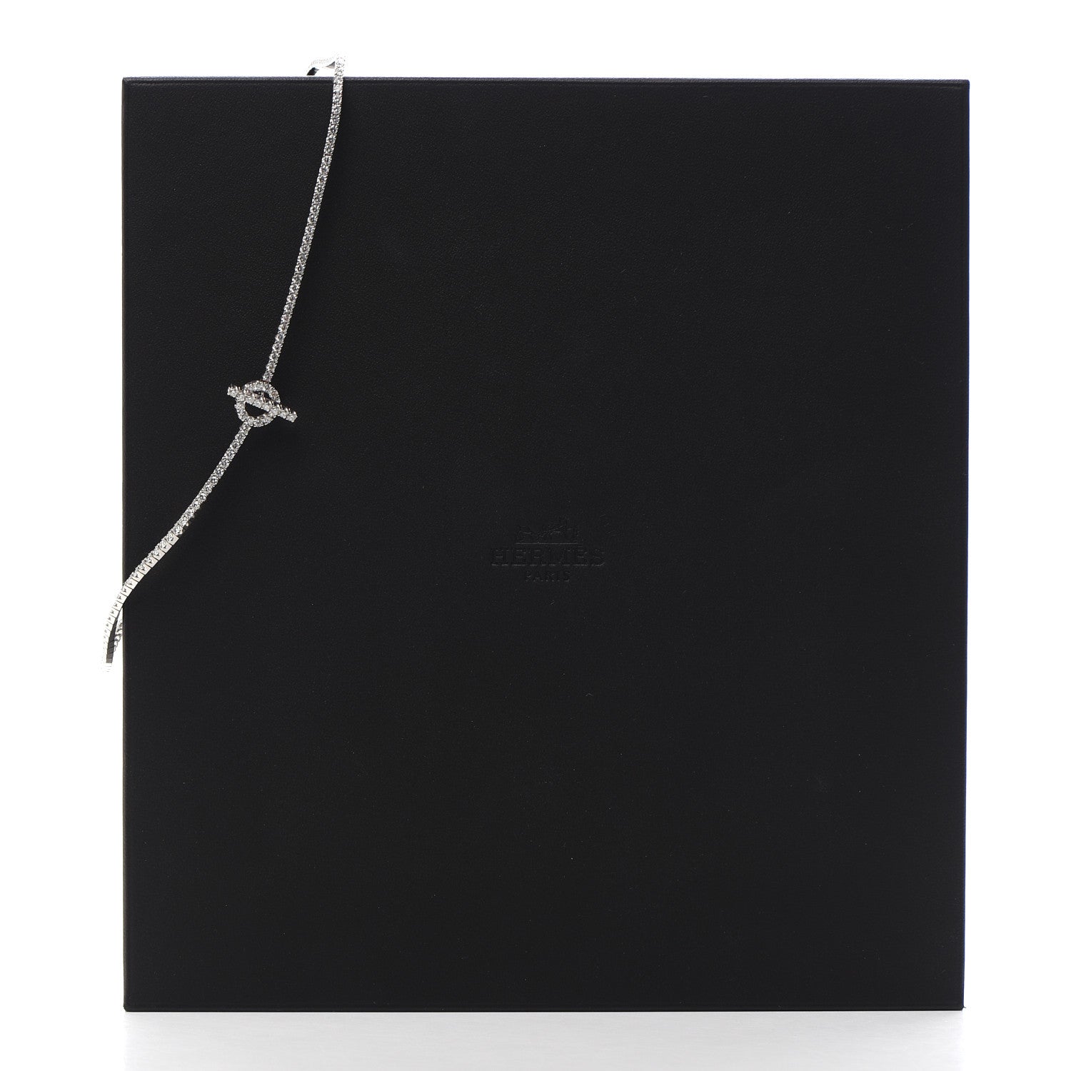 Hermes 18K White Gold Diamond Finesse Link Necklace 5 of 5