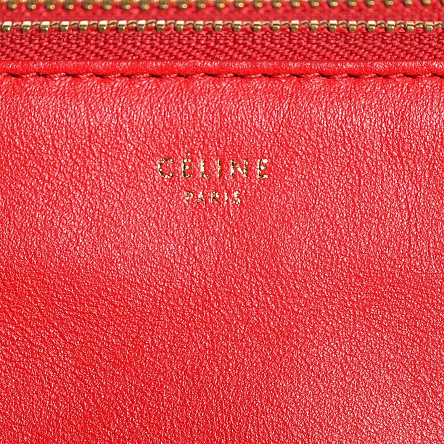 Celine Lambskin Large Trio Crossbody Bag Vermillion 6 of 8