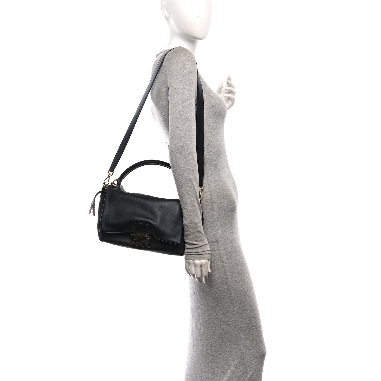 Fendi Nappa Medium Mamma Baguette Black 2 of 10