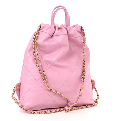 Chanel Shiny Calfskin Quilted Chanel 22 Backpack Lilac 2 of 9
