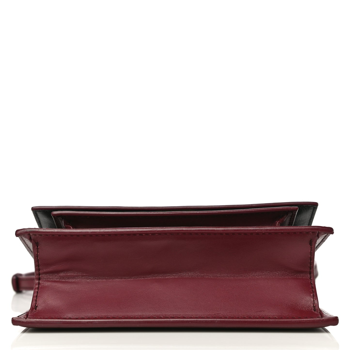 Box Calfskin XS Sharp Top Handle Bag Burgundy