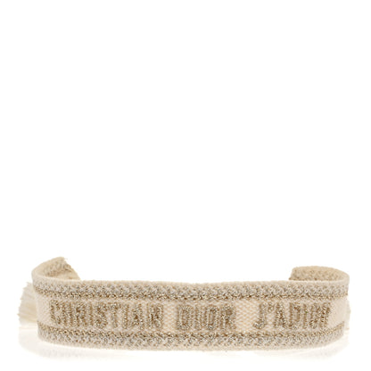 Christian Dior Woven Cotton J'Adior Friendship Bracelet White Gold 1 of 5