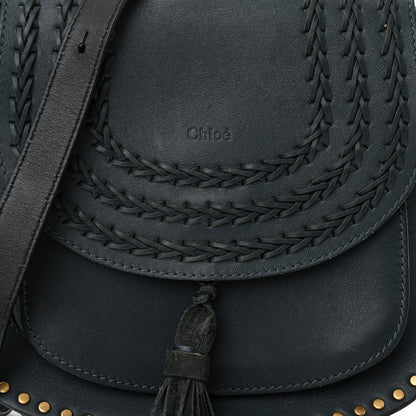 Chloe Calfskin Braided Small Hudson Shoulder Bag Blue 8 of 12