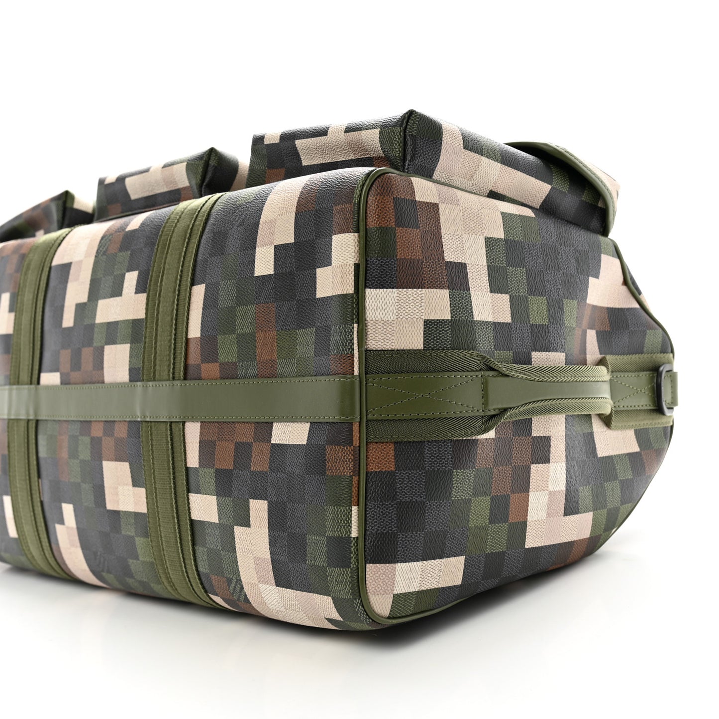 Damoflage Studded LV Trail Keepall Bandouliere 55 Green