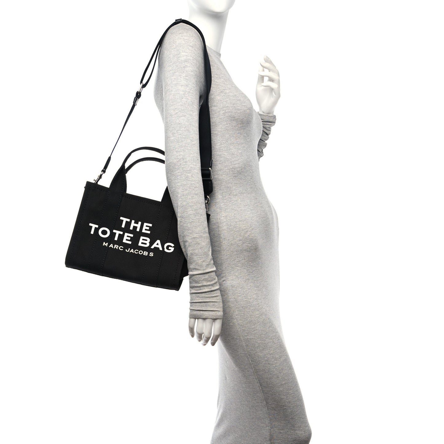 Cotton Canvas Small The Traveler Tote Bag Black