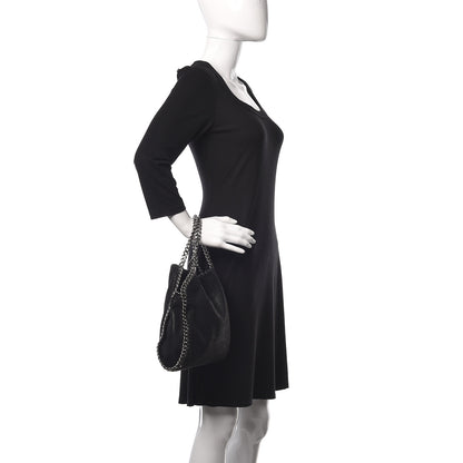 Stella McCartney Shaggy Deer Mini Falabella Fold Over Tote Black 2 of 10