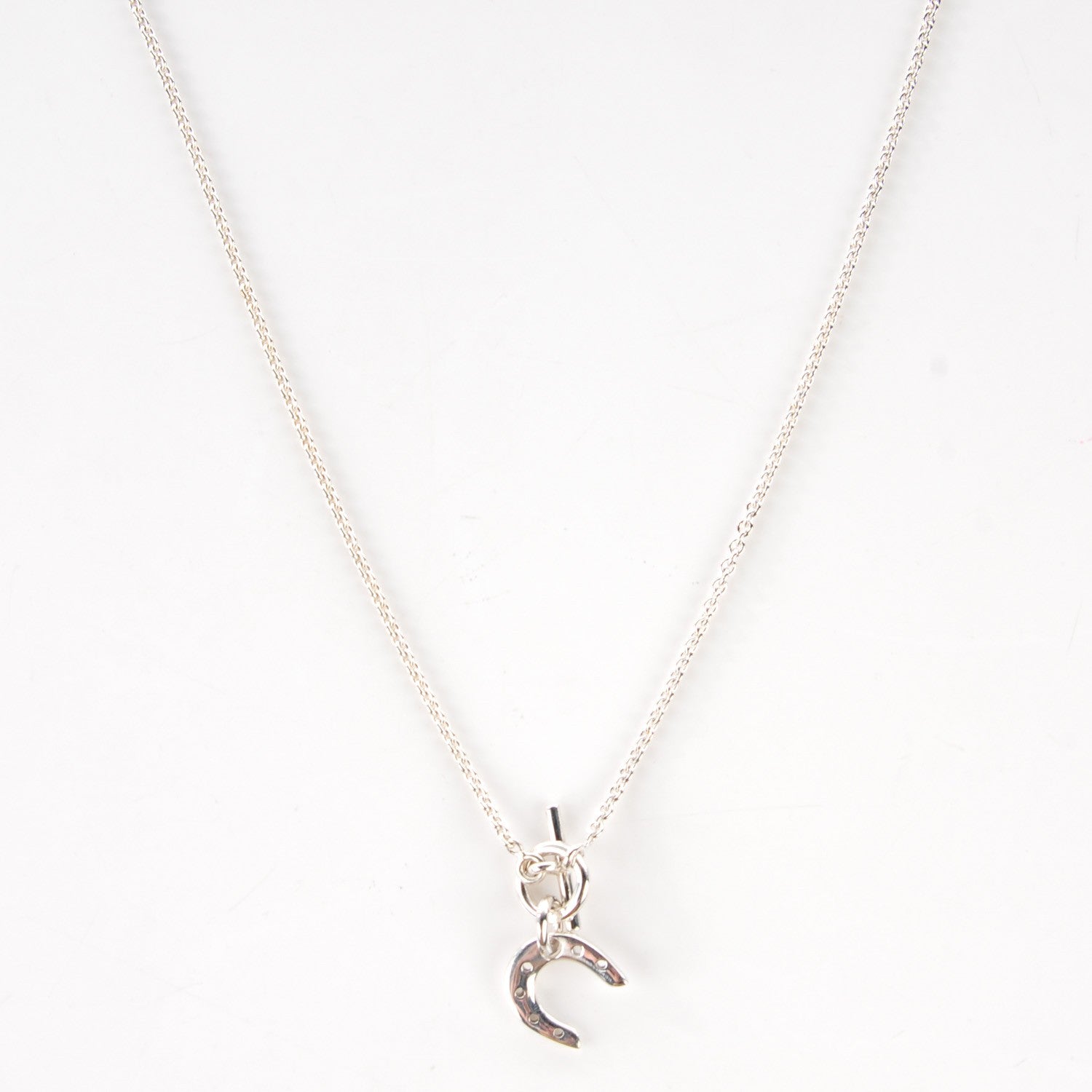 Hermes Sterling Silver Horseshoe Toggle Necklace 3 of 7