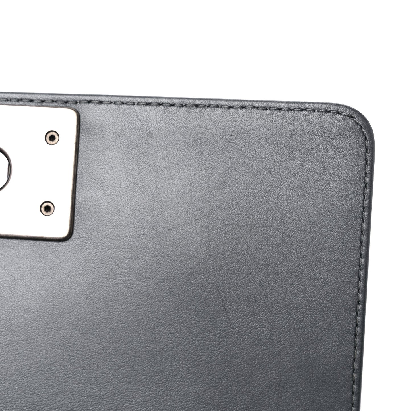 Lambskin Quilted Small Boy Flap Dark Grey