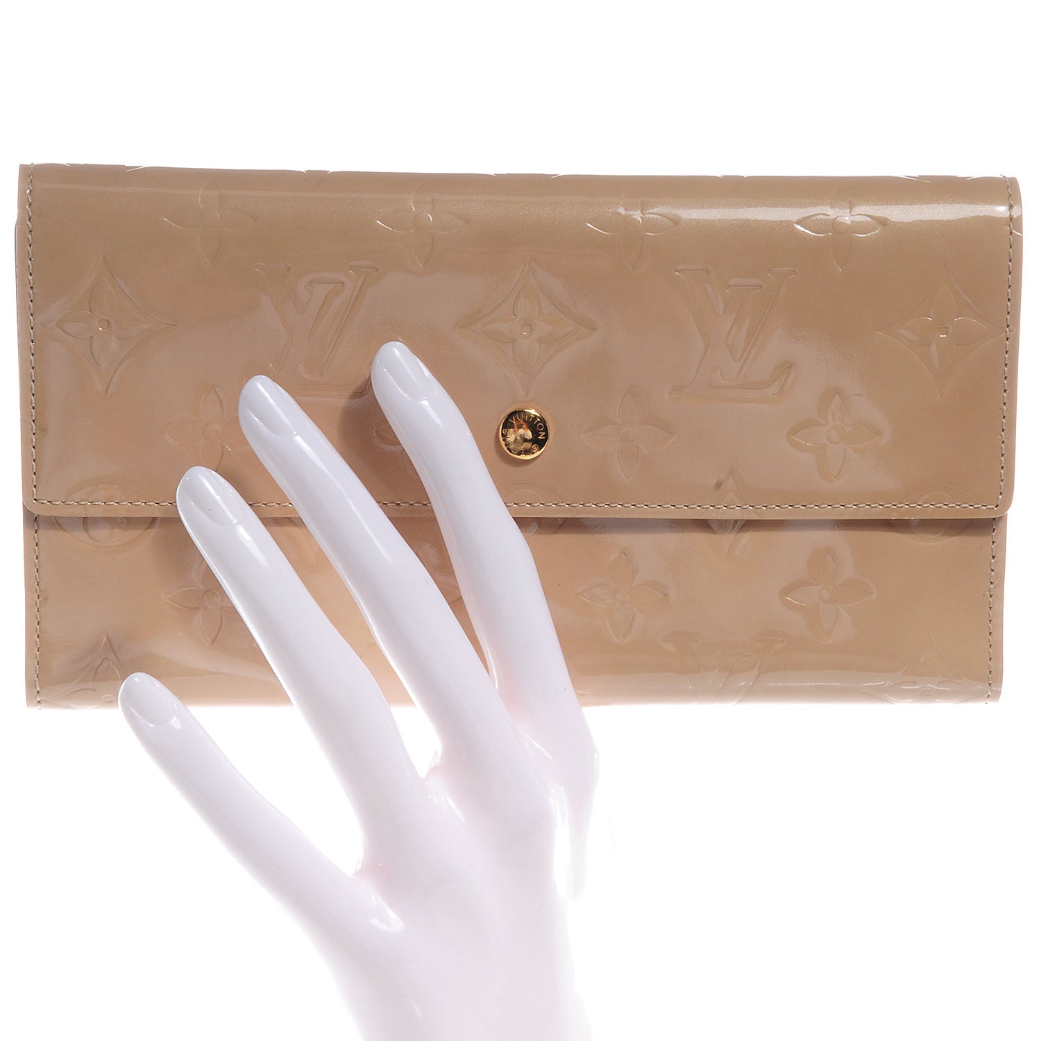 Louis Vuitton Vernis Porte Tresor International Wallet Beige 2 of 8