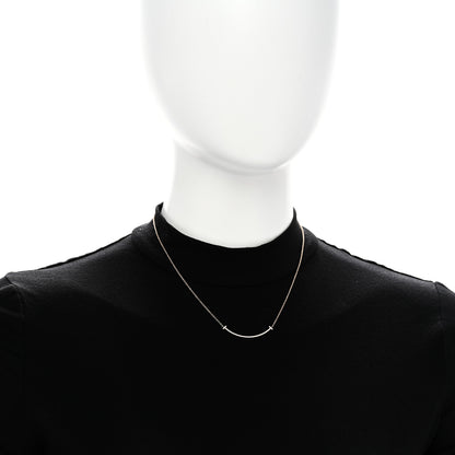 Tiffany 18K Rose Gold Diamond Small T Smile Pendant Necklace 2 of 5