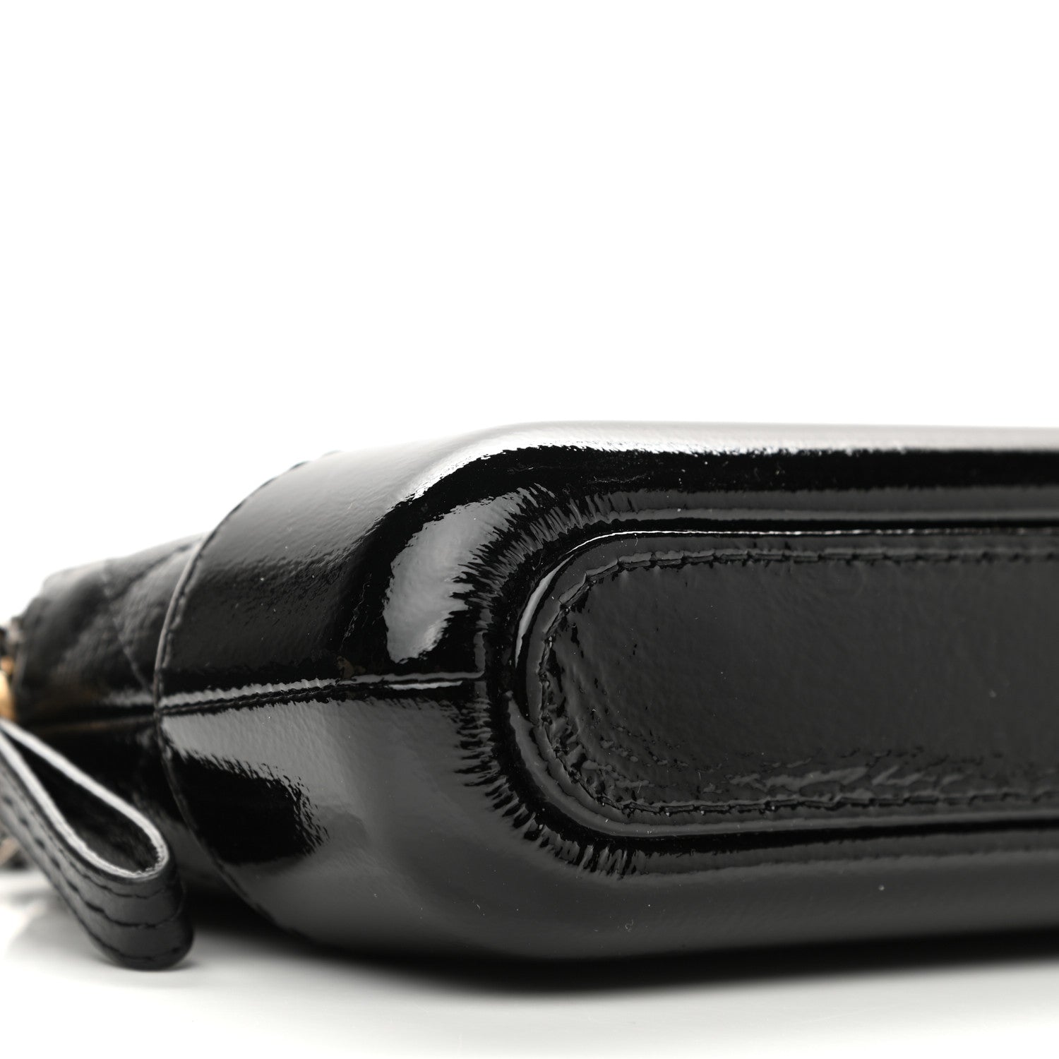 Chanel Patent Goatskin Quilted Small Gabrielle Clutch With Chain Black 10 of 15