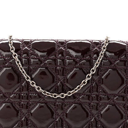 Christian Dior Patent Cannage Lady Dior Chain Wallet Purple 8 of 10