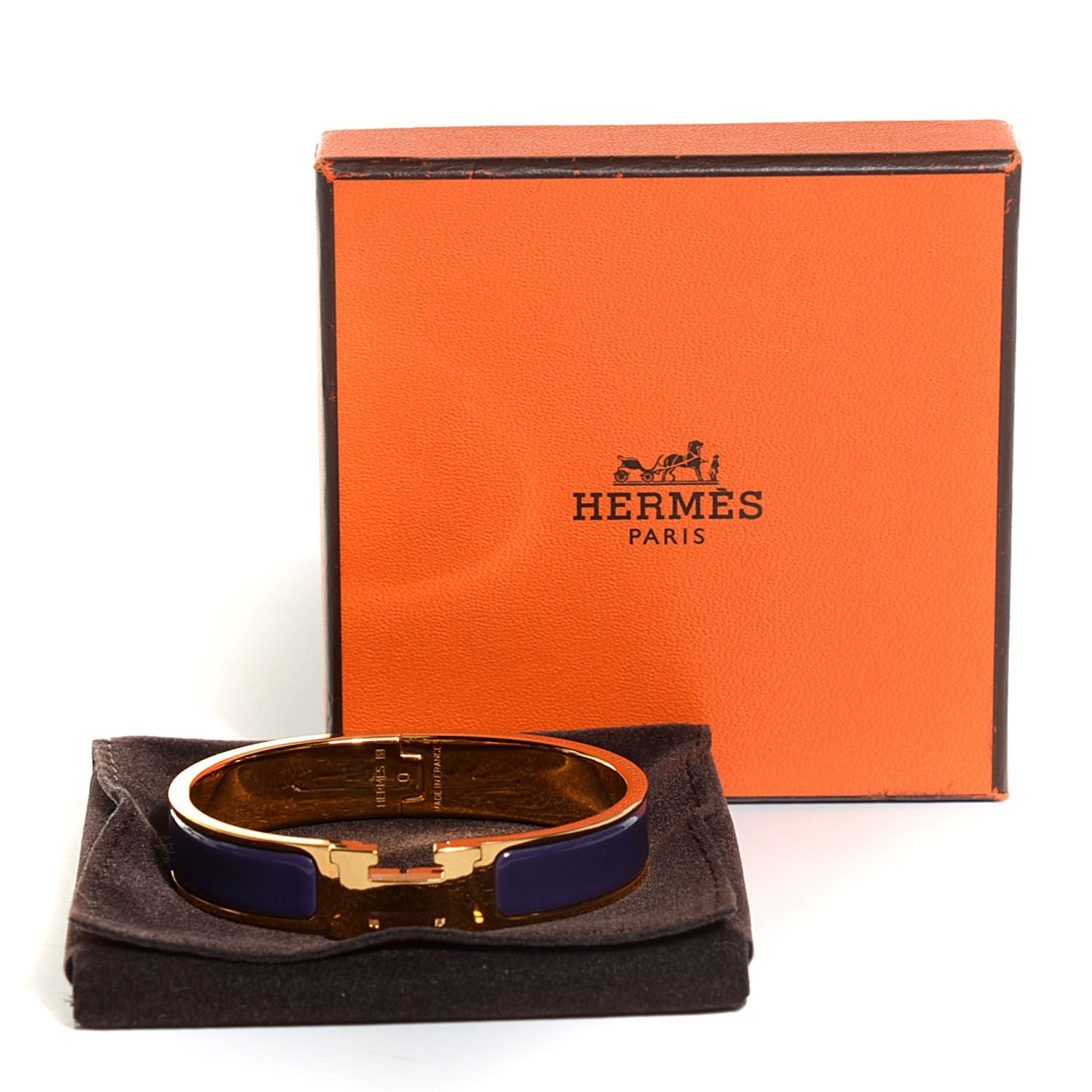 Hermes Enamel Narrow Clic Clac H Bracelet PM Prune 7 of 7