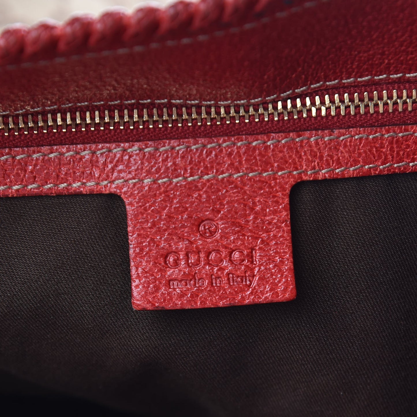 Monogram Large Horsebit Chain Hobo Red
