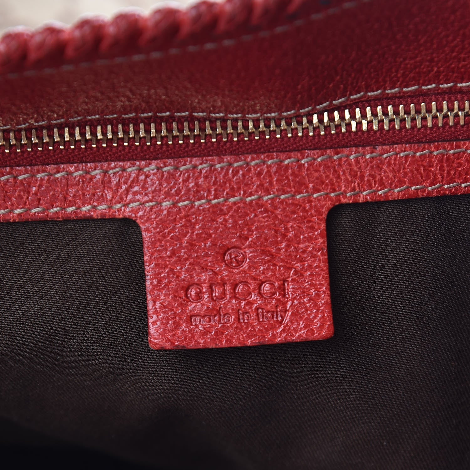 Gucci Monogram Large Horsebit Chain Hobo Red 6 of 10