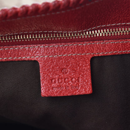 Gucci Monogram Large Horsebit Chain Hobo Red 6 of 10