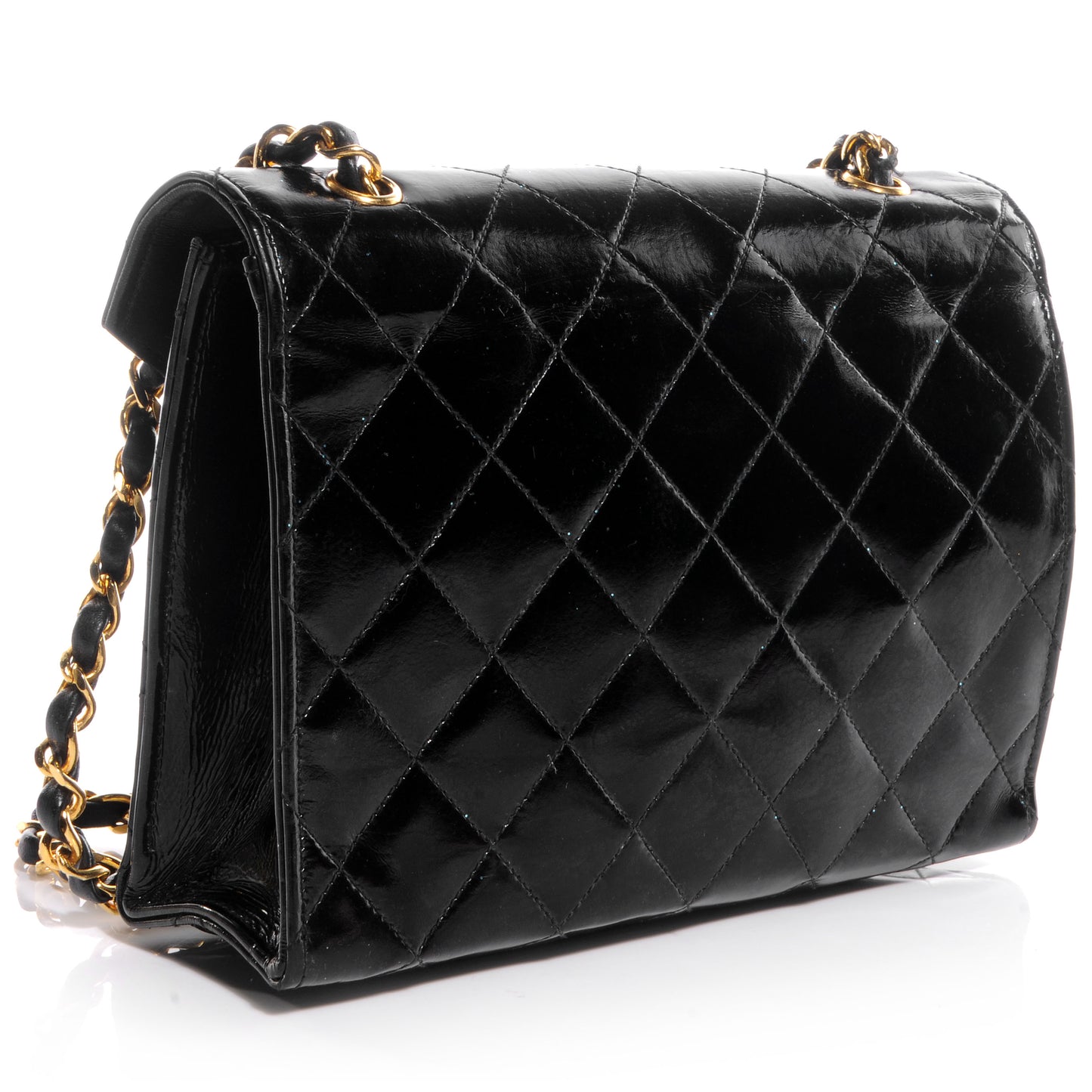 Patent Envelope Flap Bag Black