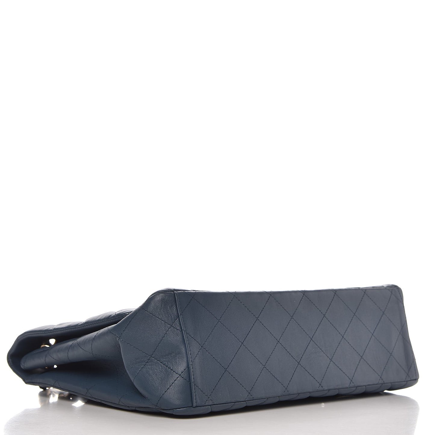 Lambskin Quilted Maxi Single Flap Blue