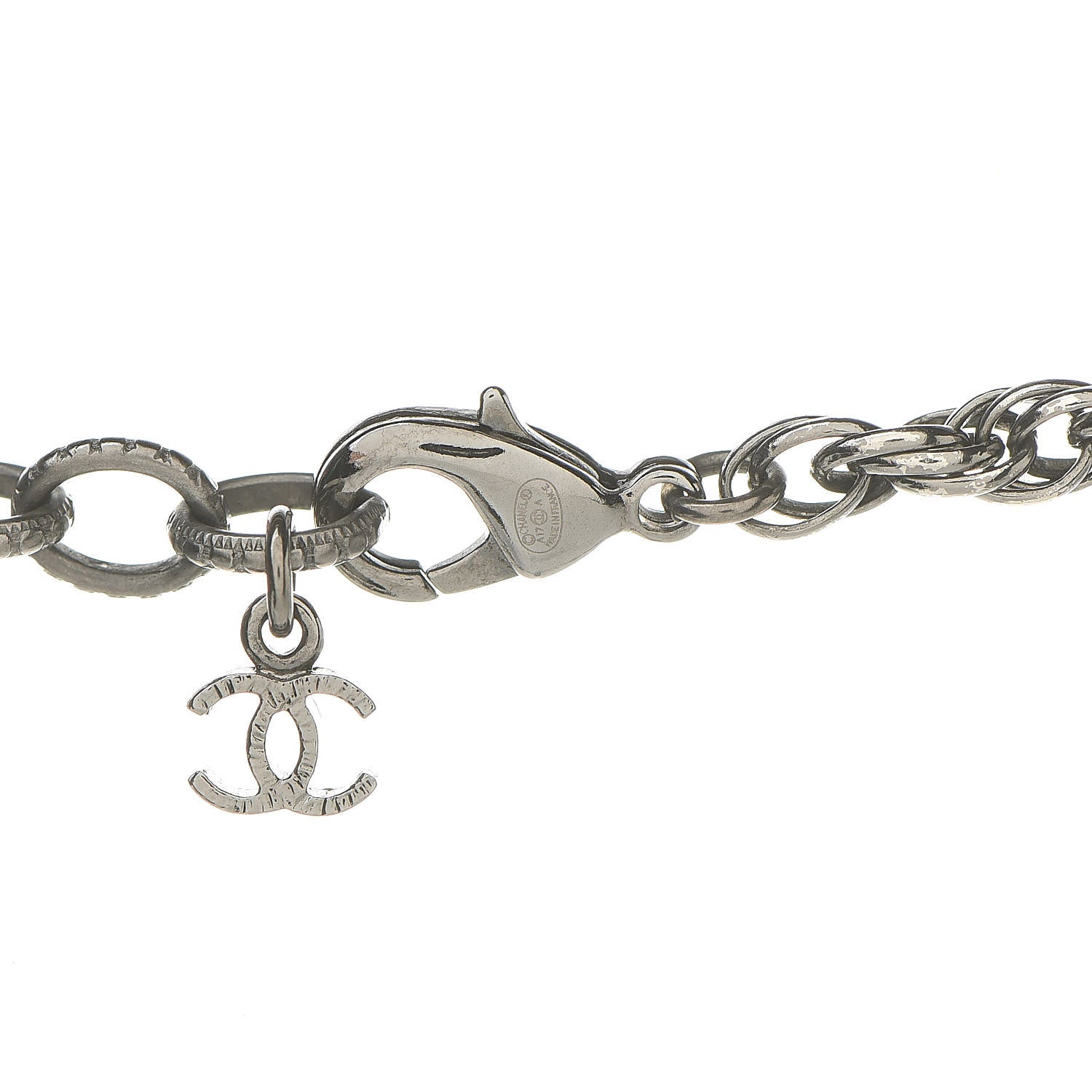 Chanel Ruthenium Pearl CC Short Necklace Dark Grey 5 of 6