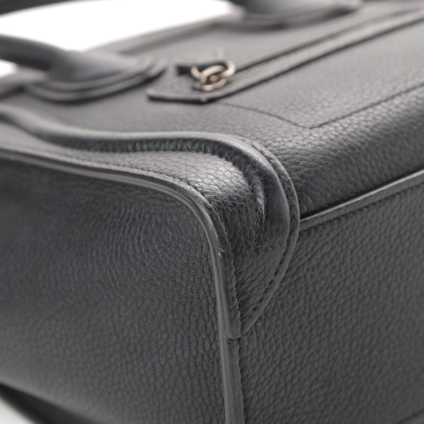 Drummed Calfskin Nano Luggage Black