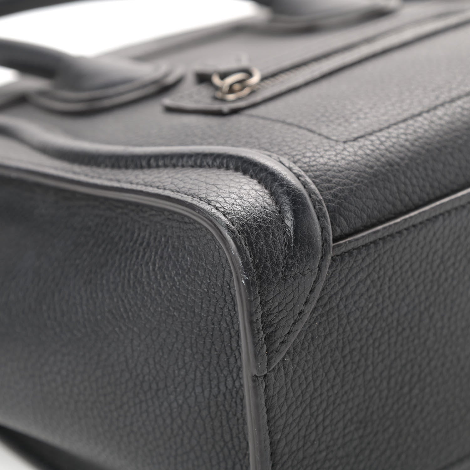 Celine Drummed Calfskin Nano Luggage Black 9 of 13
