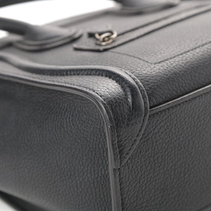 Celine Drummed Calfskin Nano Luggage Black 9 of 13
