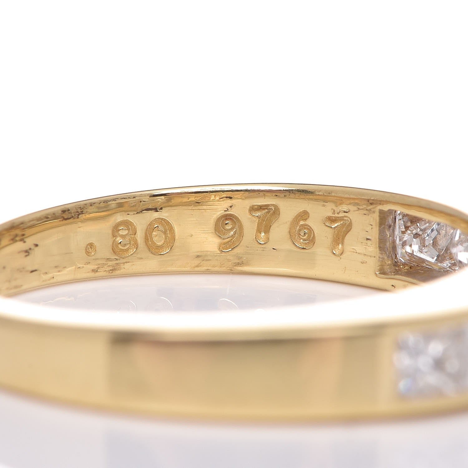 Tiffany 18K Yellow Gold Diamond 3.5mm Half Circle Channel Set Band Ring 53 6.25 5 of 13