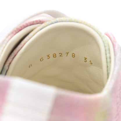 Chanel Printed Canvas CC Sneakers 35 Green Pink Blue White 8 of 9
