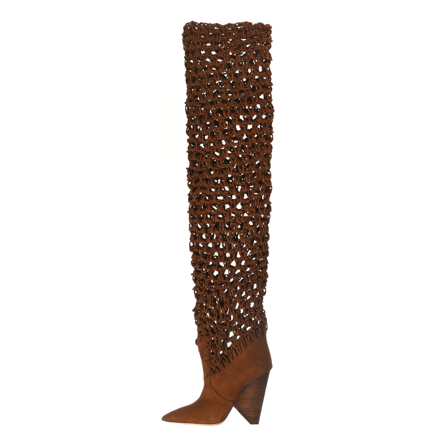 Saint Laurent Suede Twine Soho Niki 105 Thigh High Boots 36 Light Land 1 of 9