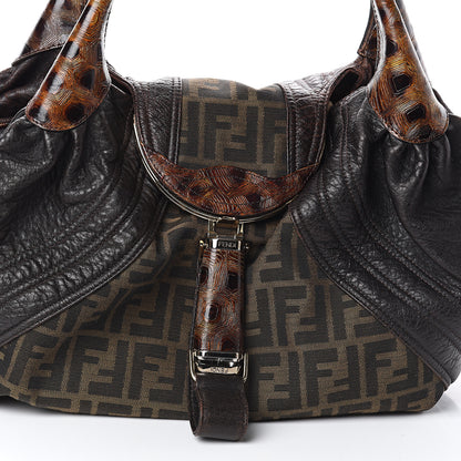 Fendi Zucca Nappa Nuvolata Vitello Tortuga Spy Tobacco Moro 6 of 8