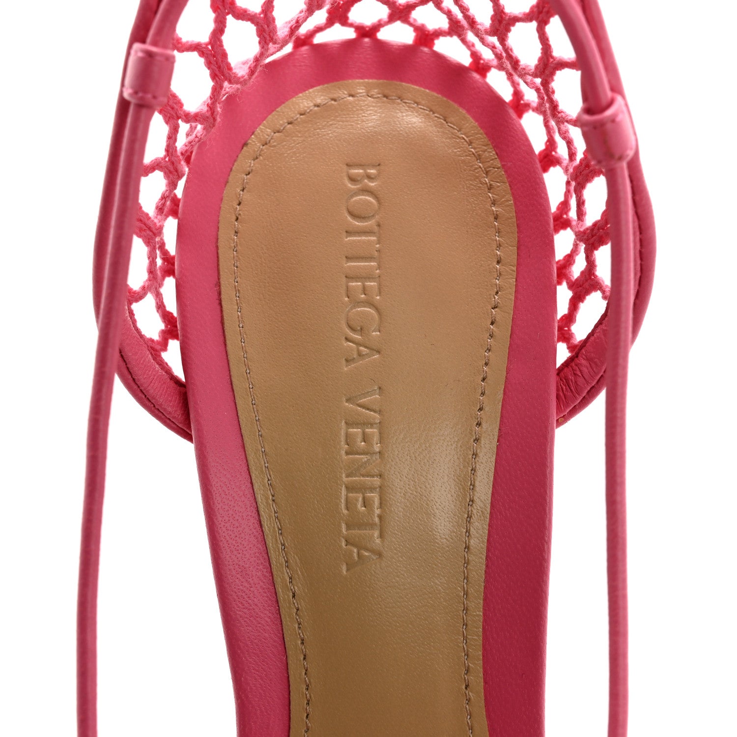 Bottega Veneta Mesh Nappa Stretch Ankle Tie 90mm Sandals 37 Azalea 7 of 9