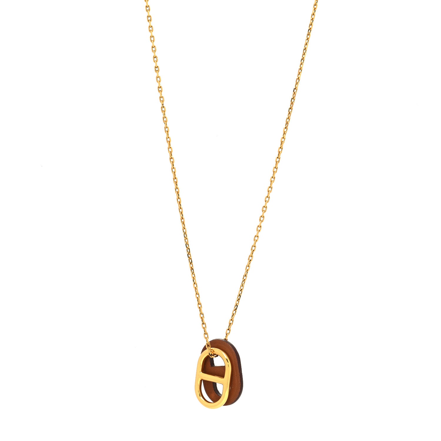 Hermes Swift O'Maillon Pendant Necklace Gold 1 of 6