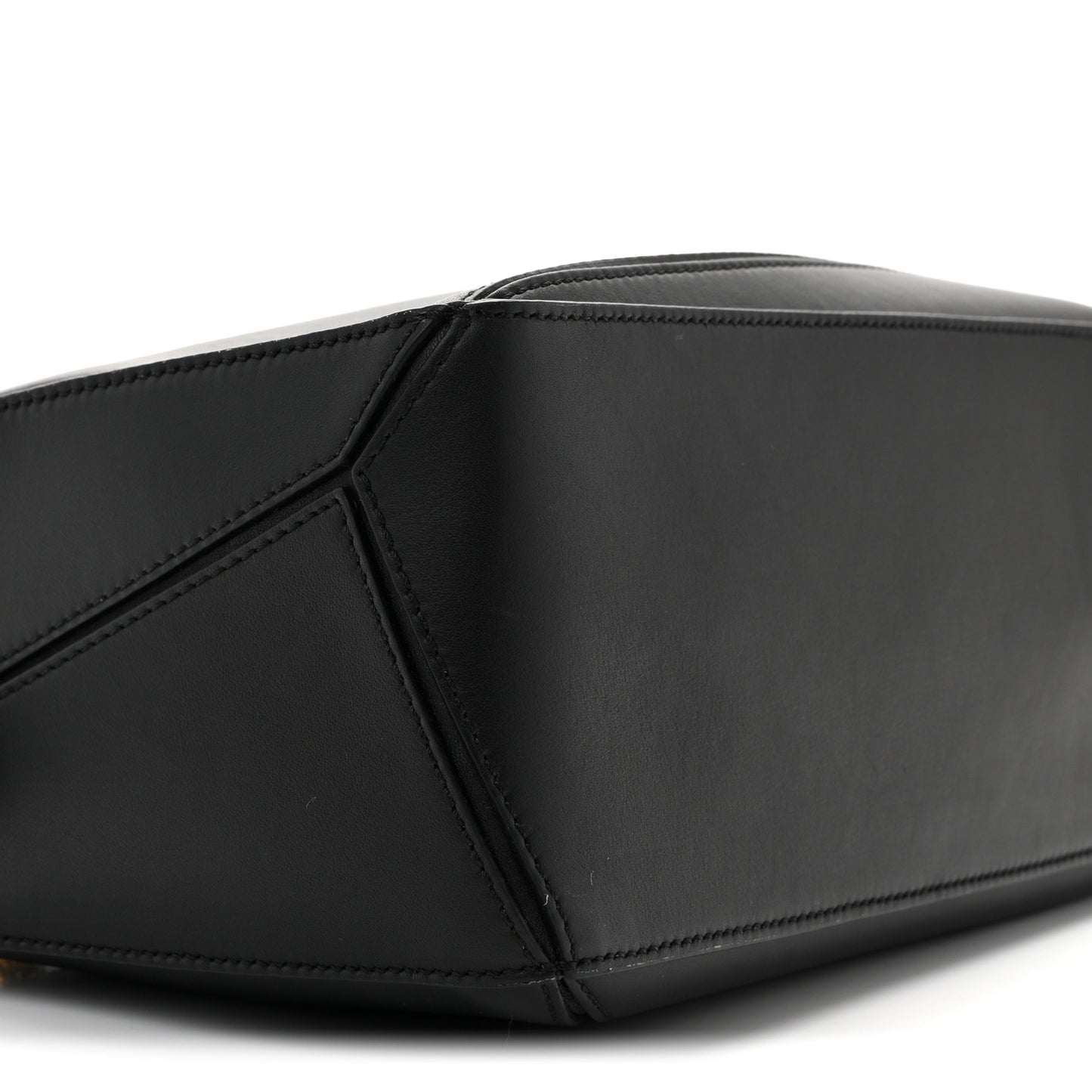 Calfskin Small Woven Puzzle Bag Black