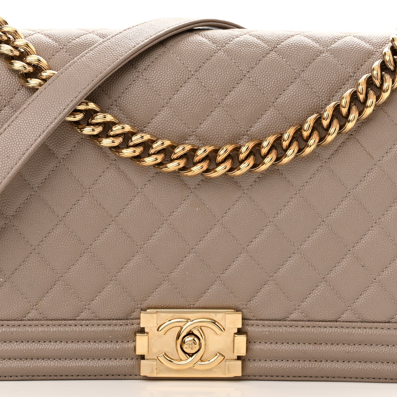 Chanel Caviar Quilted New Medium Boy Flap Dark Beige 8 of 12
