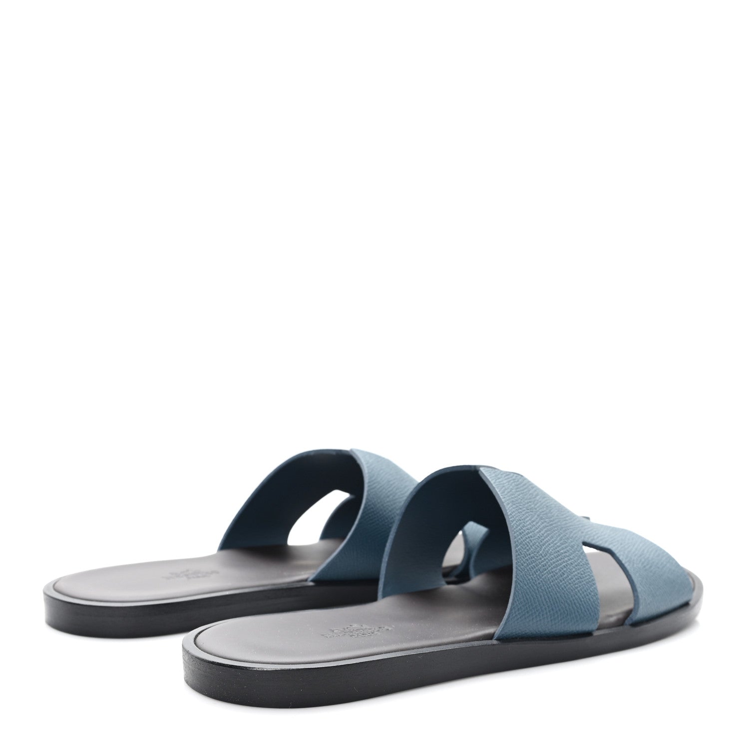 Hermes Epsom Izmir Sandals 40.5 Bleu Canard 5 of 10