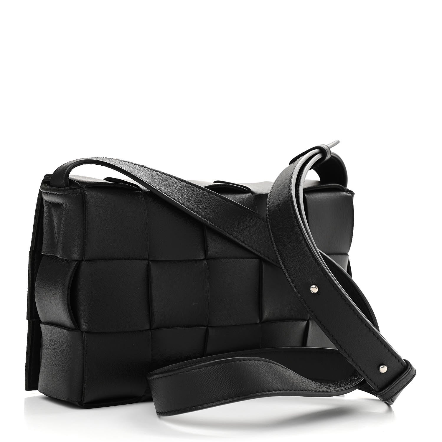 Bottega Veneta Lambskin Maxi Intrecciato Cassette Crossbody Bag Black 3 of 13