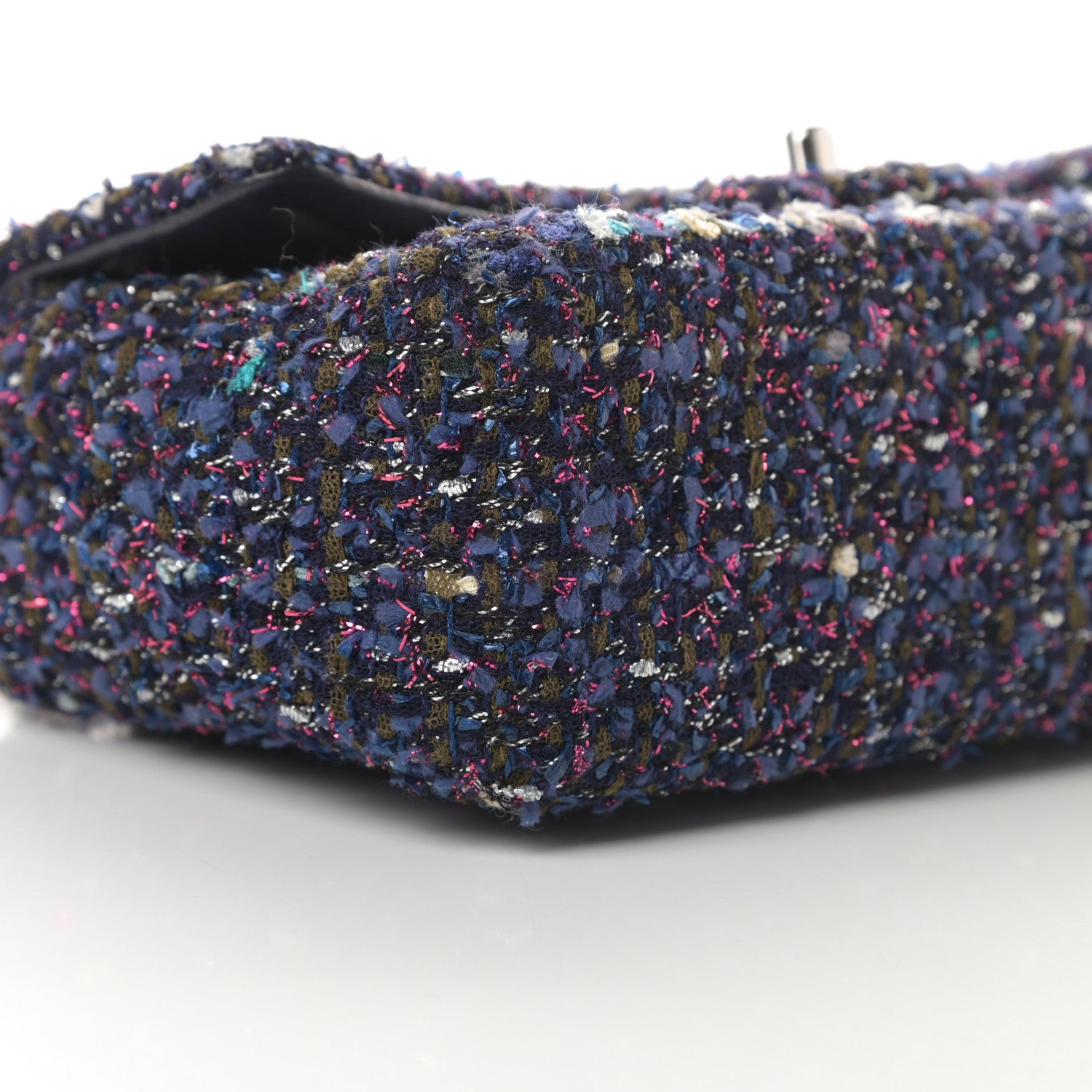 Chanel Tweed Quilted Mini Rectangular Flap Blue Purple Khaki Pink 9 of 11