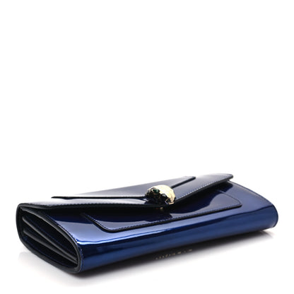 Bulgari Metallic Calfskin Serpenti Forever Wallet Blue 4 of 7