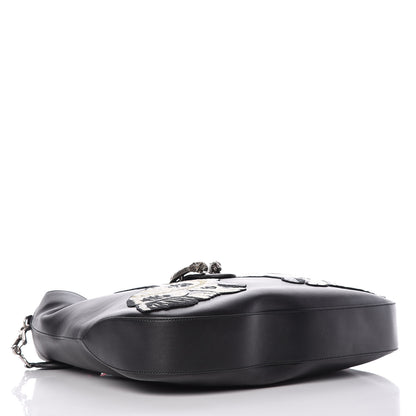 Gucci Calfskin Web Dog Embroidered Large Dionysus Hobo Black 4 of 9