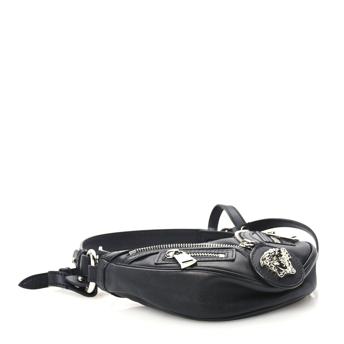 Calfskin Mini Repeat Zip Hobo Black
