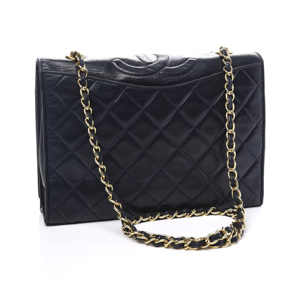 Chanel Lambskin Quilted CC Small Single Flap Navy 2 of 11