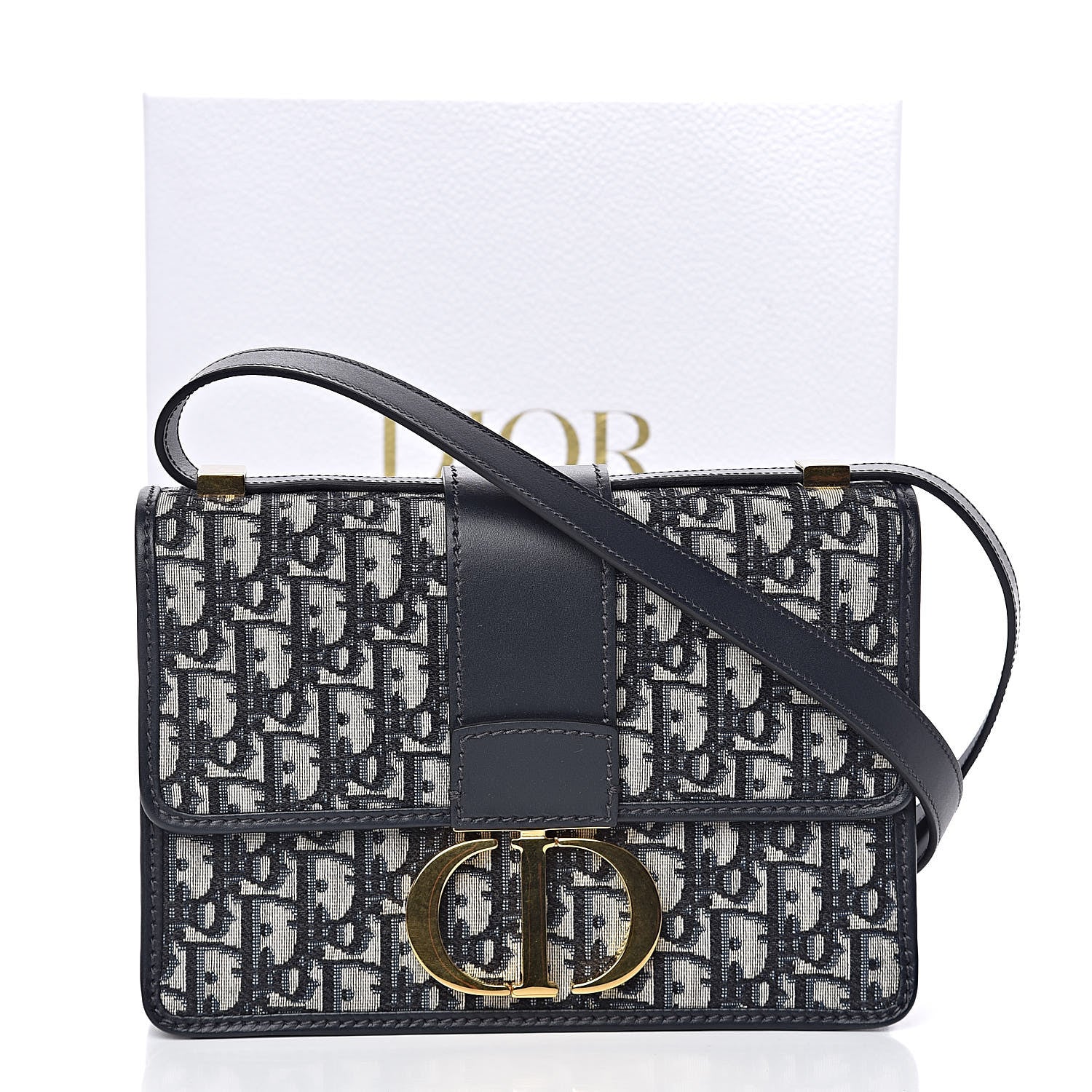 Christian Dior Oblique 30 Montaigne Flap Bag Blue 10 of 10