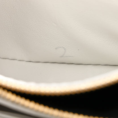 Balenciaga Shiny Calfskin Crocodile Embossed Hourglass Chain Bag White 7 of 13