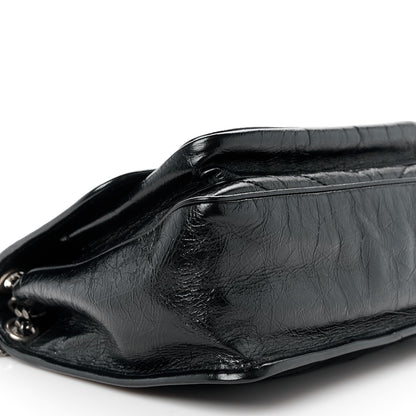 Saint Laurent Crinkled Calfskin Matelasse Monogram Medium Niki Chain Satchel Black 10 of 11
